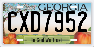 GA license plate CXD7952