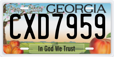 GA license plate CXD7959