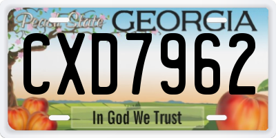 GA license plate CXD7962