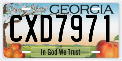 GA license plate CXD7971