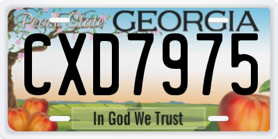 GA license plate CXD7975