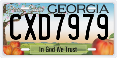 GA license plate CXD7979