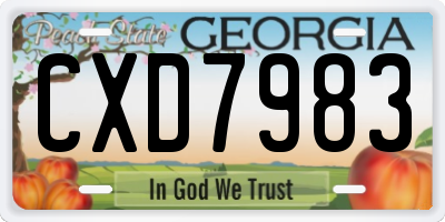 GA license plate CXD7983