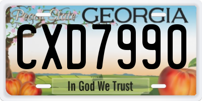 GA license plate CXD7990