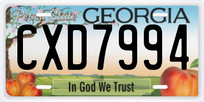 GA license plate CXD7994