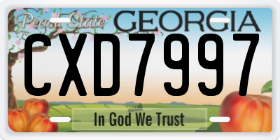 GA license plate CXD7997