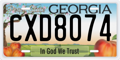 GA license plate CXD8074