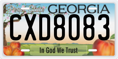 GA license plate CXD8083