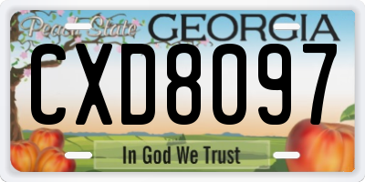 GA license plate CXD8097