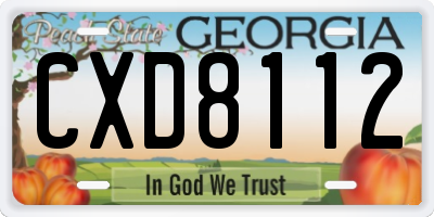 GA license plate CXD8112