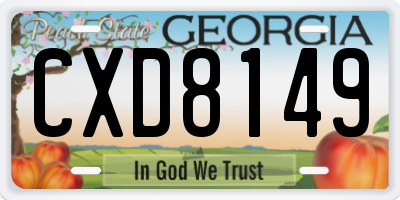 GA license plate CXD8149