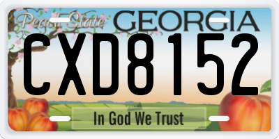 GA license plate CXD8152