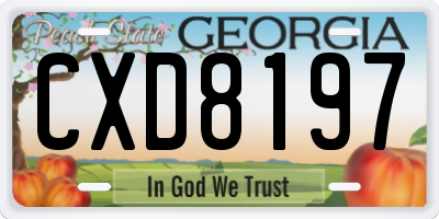 GA license plate CXD8197