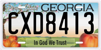GA license plate CXD8413