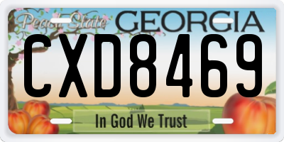 GA license plate CXD8469