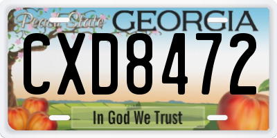 GA license plate CXD8472