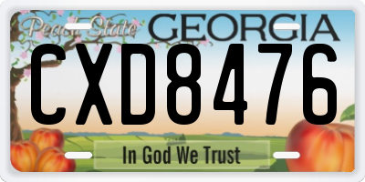 GA license plate CXD8476