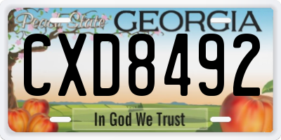 GA license plate CXD8492