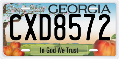 GA license plate CXD8572