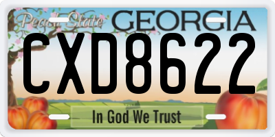 GA license plate CXD8622