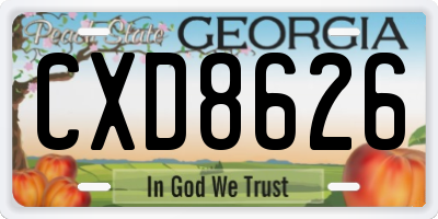 GA license plate CXD8626