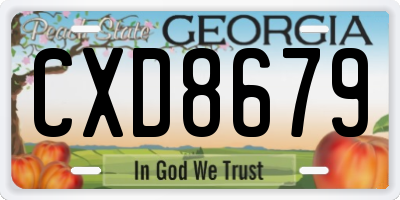 GA license plate CXD8679