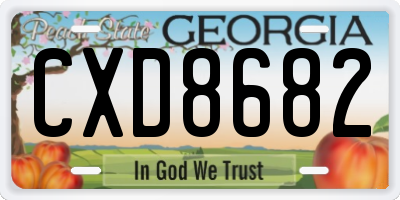 GA license plate CXD8682