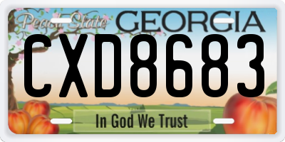 GA license plate CXD8683