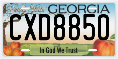 GA license plate CXD8850
