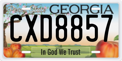 GA license plate CXD8857