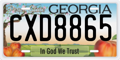 GA license plate CXD8865