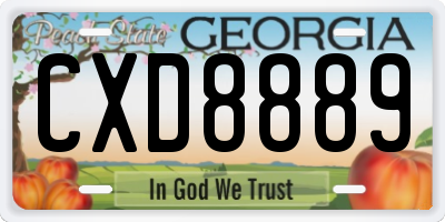 GA license plate CXD8889
