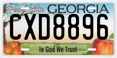 GA license plate CXD8896