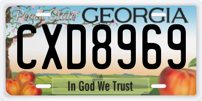 GA license plate CXD8969