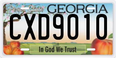 GA license plate CXD9010