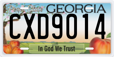 GA license plate CXD9014