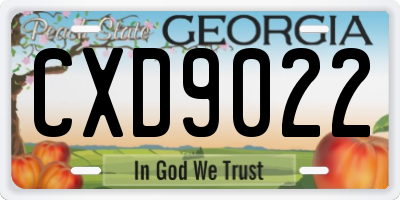 GA license plate CXD9022