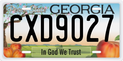 GA license plate CXD9027