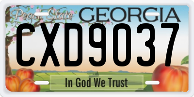 GA license plate CXD9037
