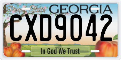 GA license plate CXD9042
