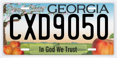 GA license plate CXD9050