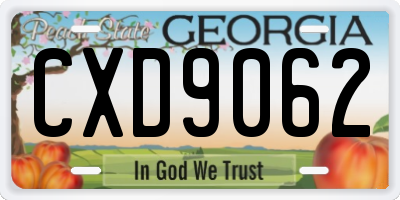 GA license plate CXD9062