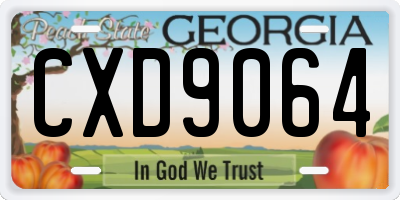 GA license plate CXD9064