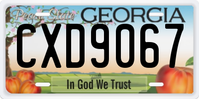 GA license plate CXD9067