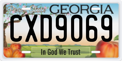 GA license plate CXD9069