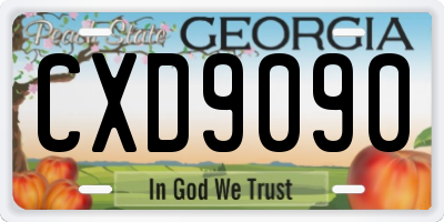 GA license plate CXD9090