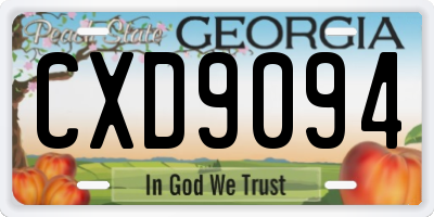 GA license plate CXD9094