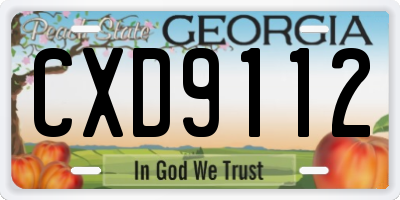 GA license plate CXD9112
