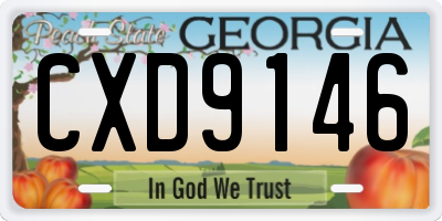 GA license plate CXD9146