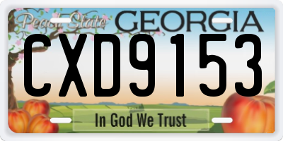 GA license plate CXD9153